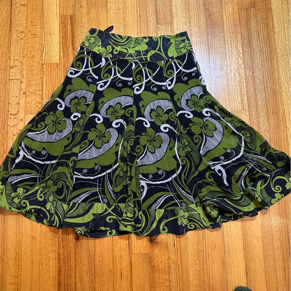 Phase Eight Silk Green women’s skirt Size 10 (#2) - Picture 2 of 9